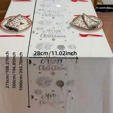 1pc 28*275/500/1000cm Gold Foil Christmas Theme Table Runner With Balloons, Fireworks And Other Decorations, Rectangular Tabletop Decor Suitable For Birthday And Holiday Parties - Multi-Functional Home Decor - Multicolor - View 10