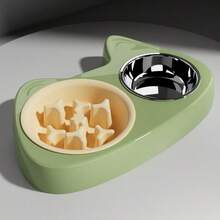 1/3pcs Anti-Choking Double Bowl Set: 2-In-1 Pet Slow Feeder Bowl (Small & Large) - Pet Supplies, Double Bowl, Puppy Food Bowl, Main Food & Snack Dual-Use Bowl, Tilted Cat Water Bowl, Cat Food Bowl - One Size Fits All - View 16