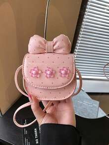 Sweet Polka Dot Bow Mini Bag, 3D Floral Girl Crossbody Bag, Macaron Multi-Color Small Purse - Multicolor - View 12