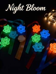 18 piezas/Set Encantos de Zapatos DIY de PVC con Flores Fluorescentes de Dibujos Animados Lindos (Color de Flor Enviado al Azar) - Multicolor - Ver 2