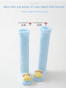 2 Pairs Baby Long Socks, 0-1 Year Old, Breathable Mesh, Cartoon Animal Pattern, Summer - Multicolor - View 6