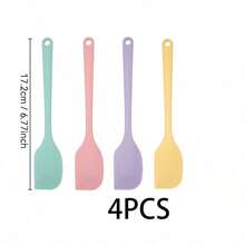 4pcs/1pc Silicone Spatula Set, Suitable For Cream, Jam And Butter, Easy To Clean, Ideal For Home, Restaurant, Dessert Shop, Baking Kitchen Tools - View 12
