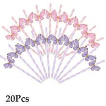 1/10pcs Butterfly Wing Paper Straws, Multi-Occasion Party Supplies, Suitable For Wedding, Bridal Shower, Birthday, Event And Celebration Decoration Drinking Straws - Butterfly - View 17