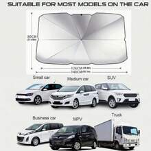 Car Sunshade, High-Efficiency Sun Protection, Foldable Car Windshield Sunshade Umbrella, Suitable For Most Vehicles, Easy To Store, Heat Insulation, Car Accessories - A - View 3