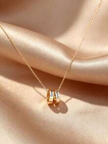 [ZzAi Custom]Collier de pierre de naissance, Collier de pierre de naissance personnalisé avec feuille, 1-3 pierres de naissance, Style Or/Argent, 4 styles de pierres de naissance différents disponibles, Bijoux de famille, Bijoux de pierre de naissance, Cadeau pour maman, Boîte cadeau de Noël pour femmes - Style de bague - chaud - Voir 3