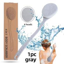 Cepillo de baño exfoliante 4 en 1 con mango largo, cepillo para la espalda, cepillo de ducha, esponja de limpieza corporal - Multicolor - Ver 8