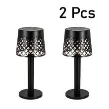 1/2pcs Solar Powered Plastic Hollow Table Lamp, Vintage Outdoor Atmosphere Light, Garden Patio Balcony Camping Decor Light, Automatic Switch - Table Lamp - View 11