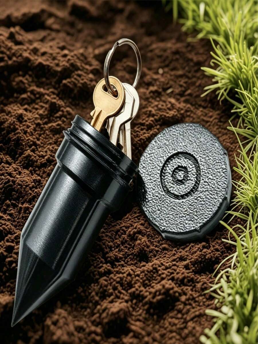 2件裝逼真灑水器造型鑰匙隱藏盒,戶外草坪花園防水秘密鑰匙收納盒,易插入地面的備用家鑰匙藏匿盒,適用庭院景觀 - A - 查看 1