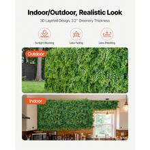 VEVOR Artificial Plant Wall, 12PCS 50.8 X 50.8 Cm Artificial Boxwood Panels, Sun Protection Greenery Backdrop Privacy Hedge Fence, Fake Grass Screen For Wedding, Indoor, Outdoor Garden, Backyard - Fern Leaf, 20*20 Inch, 12 Pcs - View 5