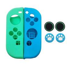 2 piezas Funda protectora + 4 piezas Juego de tapas para joystick, compatible con controles Joy-Con de Switch y Switch OLED, anti-caída, anti-explosión, anti-deslizante, anti-arañazos, anti-sudor, diseño ergonómico que mejora la sensación de control de juego - 2 fundas protectoras + 4 tapas para joysticks - Ver 14
