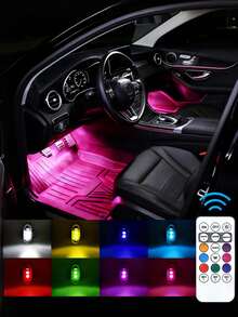 Car Interior LED Ambient Light With Remote Control, 8-Color USB Rechargeable Waterproof Anti-Collision Emergency Warning Light, Suitable For Cars, Motorcycles, Drones, Airplanes, Bicycles, Best Holiday Gift For Family And Friends, Car Accessories - A - View 13