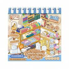 Yilan Cat Product Storage & Scene Arrangement Stickers, Simulated Miniature Store Scene, 3D Stereoscopic Stress Relief Planning Stickers - SZ-810 Miniature Scene Collection Book 4.0 (Blue) - View 5