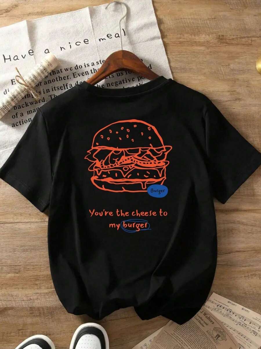 Playera Divertida de Algodón Frases Creativas, Ropa Deportiva de Mujer para Paseo y Gym, Blusas para Mujer Casuales de Verano, Camiseta Negra Cuello Redondo Suave - Negro - Ver 1