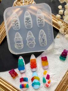 1pc Cute Hard Candy Juice Gummy Bear Candy Banana Grape Fruit Ice Cream 3D Nail Art Decoration Silicone Mold - Clear - View 13