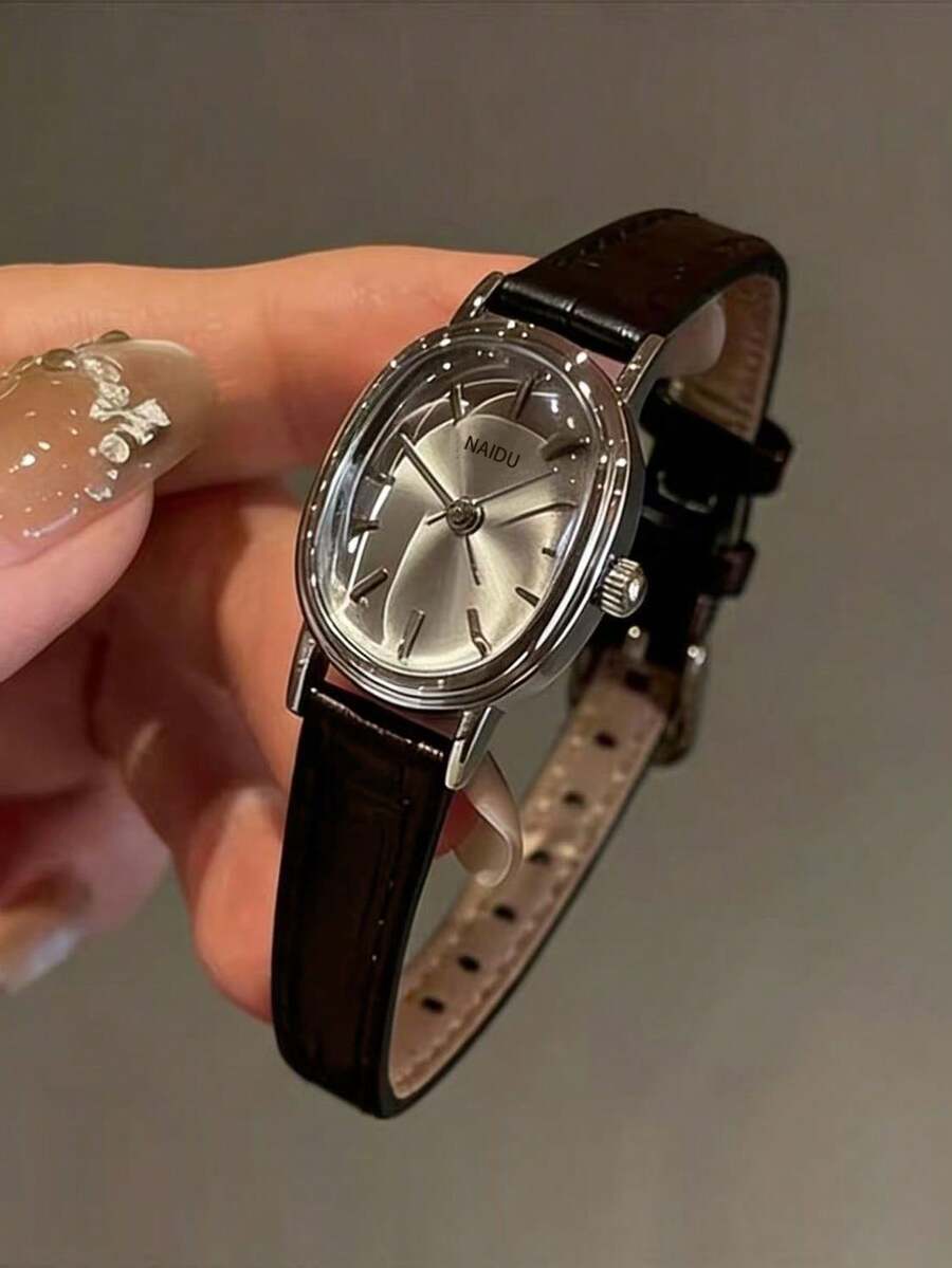 1件女士PU錶帶手錶,圓形數位小錶盤,英倫復古風,小眾奢華時尚石英錶,適合節日、派對、婚禮、返校、聖誕節、感恩節、萬聖節、復活節及其他場合,送給女士的最佳禮物 - 棕色 - 查看 1