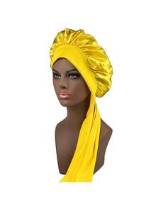 2 Pieces Of Wide-Brimmed Sleep Caps, Lace Ribbons, Elastic Round Caps, Beauty And Hair Care Promotional Caps, Solid Color Polyester Fiber, No - A - View 9