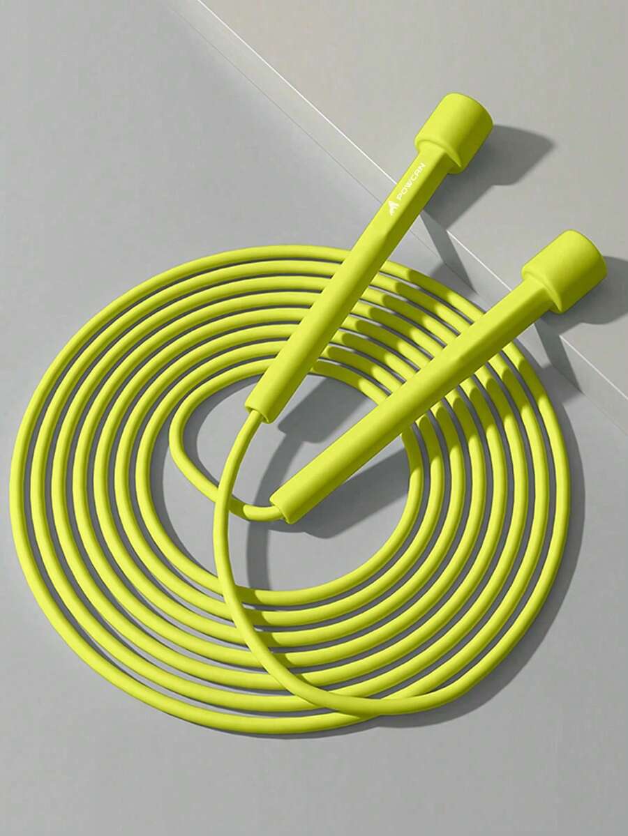 Powcan Tali Lompat yang Dapat Diatur, Unisex, Cocok untuk Kebugaran Aerobik, Latihan di Gym, Terbuat dari PVC dengan Pegangan Plastik, Ringan & Cepat untuk Kebugaran di Luar Ruangan, Latihan Olahraga, dan Kompetisi - Kuning - View 1