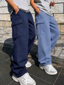2条装青少年男童休闲运动户外工装裤，带大口袋，春秋季（实际尺码偏小，建议根据图片选择大一码） - 彩色 - 查看 10