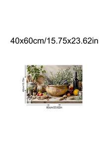1pc A Taste Of Italy, Rustic Kitchen Still Life With Bread, Olive Oil & Herbs, Ideal Gift,Suitable For Bedroom,Living Room,Kitchen, Restaurant, Wall Arts,Wall Decor,Home Decor,Room Decor,Canvas Wall Art,Posters, Wall Art With Frame, Optional Frame - 1PCS - View 21