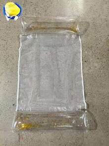 1件充氣漂浮床，白色亮片透明拼接設計，附枕頭，PVC材質，適用於水上、海灘、游泳池、海邊、主題派對，充氣泵另購 - 透明亮片 - 查看 16