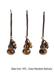 1pc Natural Stone Gourd Charm Keychain Crystal Tiger Eye Pendant DIY Braided Cord Car Hanging Bag Decoration Calabash Ornament H903 - Pendant - View 11