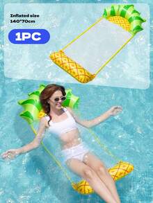 Fruit Design Inflatable Mesh Pool Floating Hammock, Watermelon Pineapple Lime Strawberry Orange Theme Water Lounge Chair, Durable PVC Float, Suitable For Beach Pool Vacation - 彩色 - 查看 10