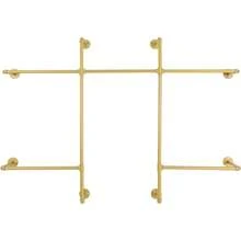 WANLECY Gold Industrial Pipe Wall Mounted Clothing Rack With 5 Hanging Rods, Heavy Duty Garment Organizer Storage System For Bedroom Walk-In Closet Boutique Retail Display - View 8