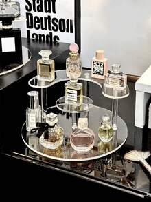 Acrylic Perfume Display Rack, Cosmetics Display Rack, Elevated Display Rack For Stores, Multi-Tier Stepped Square Display Rack For Figurines, Antiques, Jewelry, And Other Collectibles - A - View 8