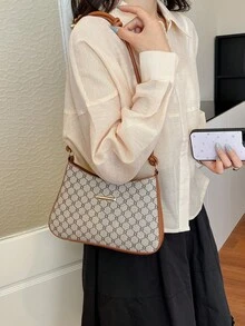 Large Capacity Versatile Women's Monogram Shoulder Bag 2026 Spring New Underarm Bag Wholesale - Khaki - View 6
