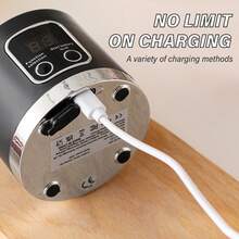 小型家用 USB 充電便攜式果汁機，易清洗，7.4V，適合果昔、奶昔與新鮮水果飲品，附數位顯示螢幕，不鏽鋼刀片，適合居家、辦公室、旅行，迷你果昔攪拌機 - 彩色 - 查看 8
