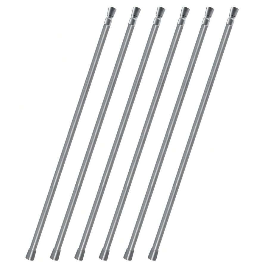No Drill Telescopic Tension Curtain Rod – Adjustable Pole For Shower, Kitchen Cupboard, Bathroom Window - Grey, 90cm - View 1