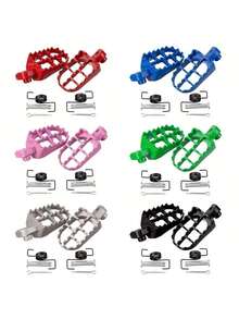 2pcs Off-Road Motorcycle Foot Peg Modification Parts, Off-Road Foot Pegs, Motorcycle Upgrade Parts, Sturdy Foot Pegs, Aluminum Foot Pegs, Reinforced Structure, Lightweight Aluminum Material - A - View 4
