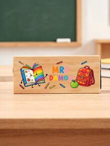 1pc Custom Teacher Name Chalkboard Eraser, Personalized Wooden Blackboard Cleaner, Back To School Teacher Appreciation Gift,Custom Name Blackboard Eraser For Classroom Decor Teacher Gift - Multicolor - View 12