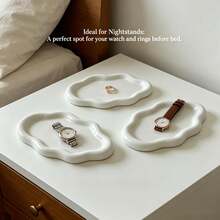 3pcs Cloud-Shaped Jewelry Trays, Asymmetrical Jewelry And Key Storage Boxes, Aesthetic Cosmetic Storage Boxes, Suitable For Bedroom/Bathroom, Cute Easy Decor Storage Trays, Jewelry Storage Trays - Multicolor - View 3