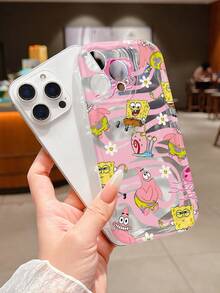 SpongeBob SquarePants 1件裝 卡通創意花派－大星星海綿笑臉圖案，彩色防摔波浪 TPU 手機殼，適用於 Apple XS/XS Max/XR/11/12/13/14/14 Plus/15/15 Plus/16/16 Plus/17/17 Air/7/8 Plus 及其他機型保護殼 - 彩色 - 查看 2