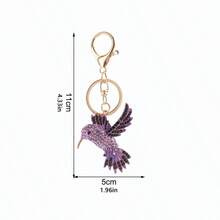 1pc Cute Flying Peace Dove Keychain Creative Rhinestone Small Gift Bird Key Chain Women's Bag Car Pendant Accessory - Bird Keychain - View 7