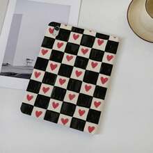1 buah Casing Tablet Lipat Tiga Motif Papan Catur Hitam Putih dengan Hati Merah, Penutup Penyangga Magnetik Multi-Sudut dengan Fitur Tidur/Bangun Otomatis, Kompatibel dengan iPad PRO/AIR, Kompatibel dengan , Kompatibel dengan Pad 5/6/8, Kompatibel dengan Oppo Pad, Kompatibel dengan Matepad, Kompatibel dengan Vivo Pad, Kompatibel dengan Honor Pad, Kompatibel dengan Lenovo Xiaoxin Pad - MultiWarna - View 3