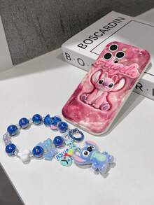 Disney Has Authorized, Phone Case - Chain Set, The Stitch Lilo & Stitch 3D Phone Case Plus A Silicone 3D Stitch Bracelet With Metallic Ring Removable Bracelet, Stitch And Angel Pattern, Compatible With Iphone17/16/15/14/13/12/27/XS/XR/X Plus Pro Max, A Stylish Cartoon Phone Case, The Perfect Gift Choice, Phone Protection, Durable Phone Cover, Great Gift For Friends And Family. - 白色 - 查看 7