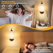 2pcs Battery Powered Wall Lights, Gold/Black Rechargeable Wireless Wall Sconce With Remote Control, 12 Color RGB Light And Timer Function, Dimmable Indoor Wall Lamp - 2pcs - View 5
