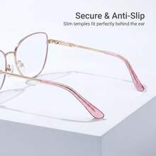Women's Cat Eye Minimalist Fashion Plain Lens Glasses, Student Decorative Glasses, Suitable For Outfits, Can Be Used For Reading, Playing With Phone, Computer, Perfect As A Gift - Multicolor - View 8