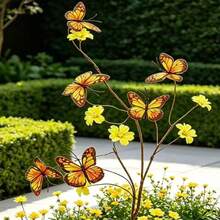 2Pcs Artificial Yellow Butterfly Floral Branches, Table Vase Indoor Balcony Home Decor - Yellow - View 10