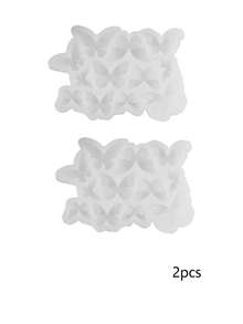 SikeSike 1件或2件 9格蝴蝶造型矽膠模具，適用於蛋糕裝飾、巧克力、布丁、糖果 - 白色 - 查看 11