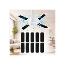 10 Pack Ceiling Fan Blade Air Filters, Washable Reusable Dust Catcher Pads For Fan Blades, Stick-On Fan Filters For Dust, Pet Hair, Pollen Lint, Home Bedroom Office Use 10 Pack - Z-as Pic - View 2