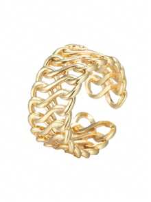 1 pieza Anillo de cara ancha simple para regalo de citas, uso diario - TJZ034 - Ver 4