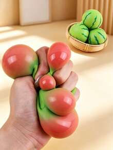 1 pieza Juguete antiestrés de fruta para apretar, con forma de sandía y mango, suave y de rebote lento, juguete sensorial de mano con frutas lindas para niños, regalo ideal para la vuelta a la escuela, fiesta de cumpleaños, recompensa de aula, juguete para aliviar la ansiedad - Multicolor - Ver 4