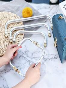 1pc High-Quality Sturdy Durable Rectangular Aluminum Bag Frame, Multiple Sizes Available, Rectangular Lock Frame With Kiss Lock, Adjustable Spring Mechanism And Easy Clip Design, Perfect For Making Crochet Knitted Handbags, Knitted Goods, Shoulder Bags, Tote Bags, Craft Bags, Evening Bags, Leather, Faux Leather, Denim And Canvas Material Handbags, Ideal Tool For DIY Handbag Handle Making And Repair - Double Team - View 4