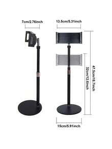 Height Adjustable Metal Phone Holder/Tablet Stand, Suitable For Desktop, Portable Display Stand, 360 Degree Rotating Adjustable Tablet Stand, Weighted Metal Base - View 5