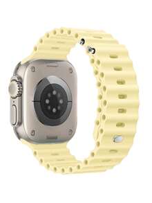1件中性運動海洋錶帶，適用於 49mm 46mm 45mm 44mm 42mm 41mm 40mm 38mm Ultra SE Series 10/9/8/7/6/5/4/2/2/1 - 奶黃色 - 查看 5