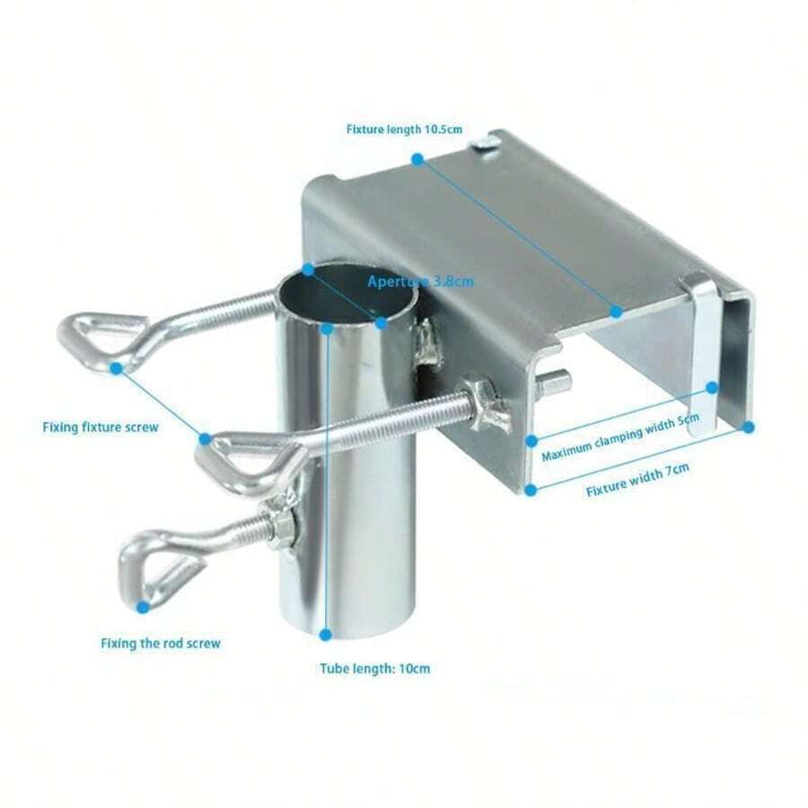 Umbrella Fixing Clip Bracket – Heavy Duty Parasol Stand Holder For Umbrella - Silver - View 1