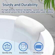 Bath Pillow Bathtub Pillow Bath Pillows For Tub Head And Neck Support Waterproof Bath Tub Pillows With Strong Non-Slip Suction Cups Relaxing Bath Accessories For Soaking Spa White - White - View 4